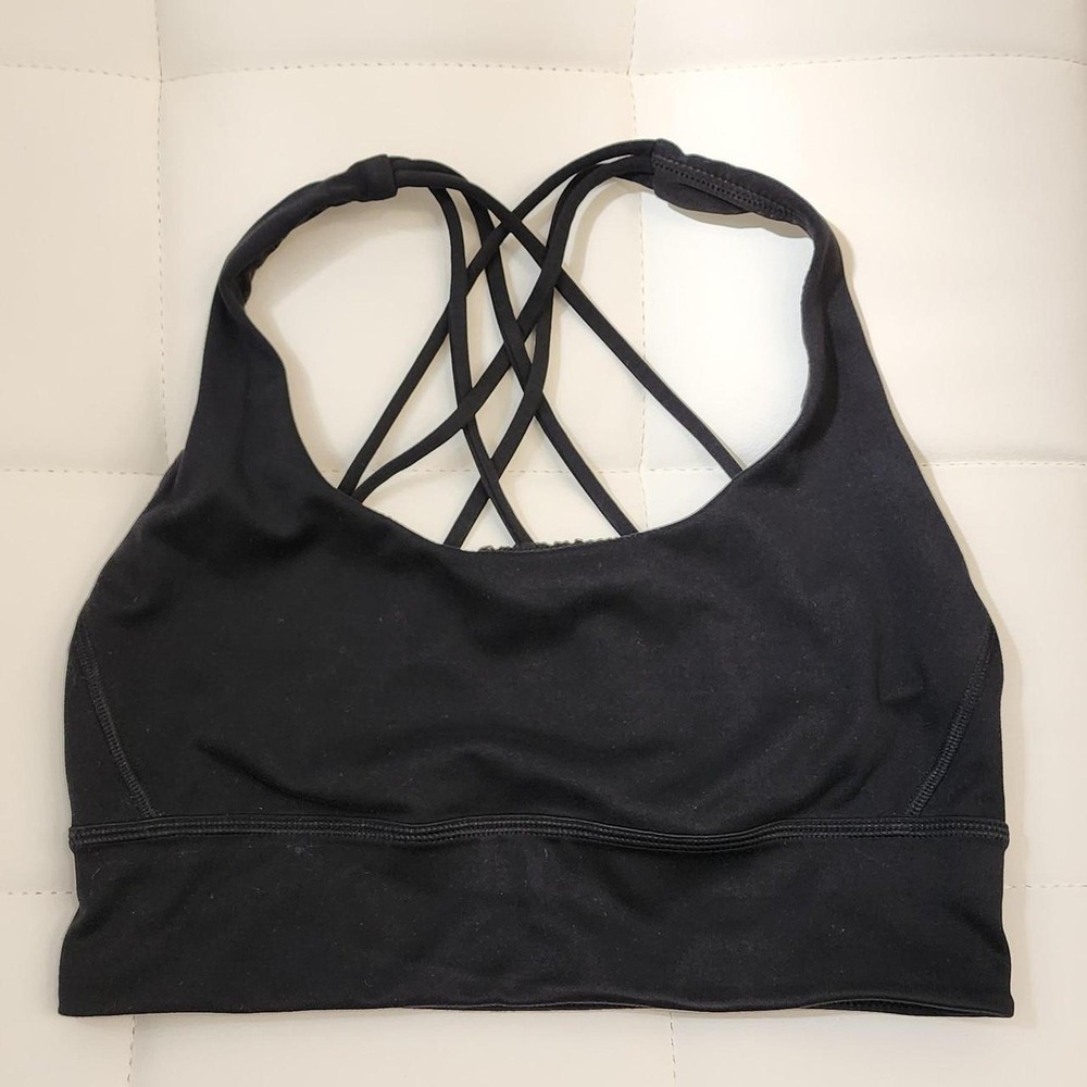 Victoria's Secret Black Multi Strap Crisscross Back Sports Bra Activewear Yoga